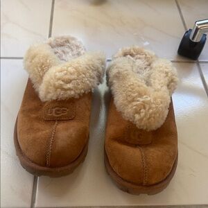 UGG Brown and Cream Cozy Slippers